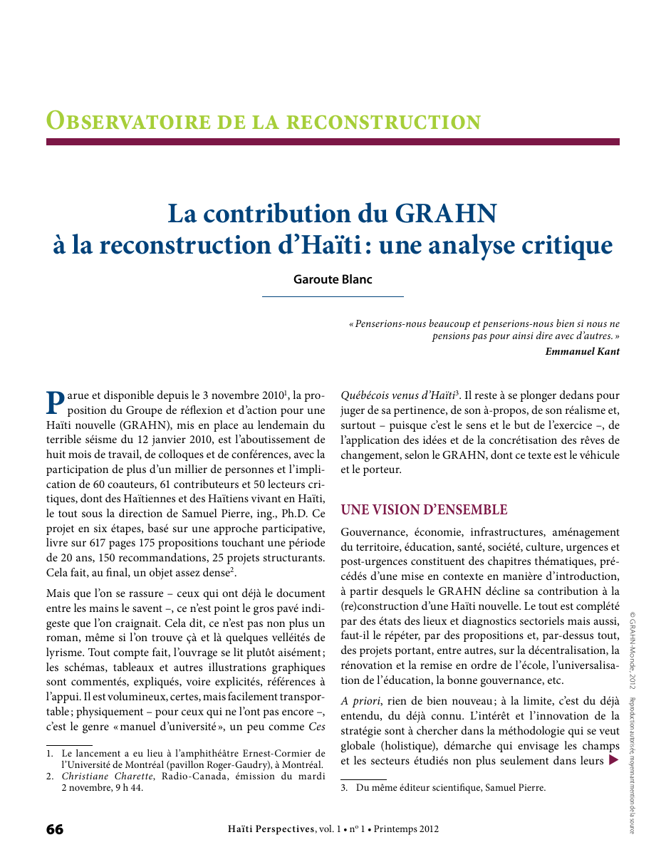 Première page — Garoute Blanc