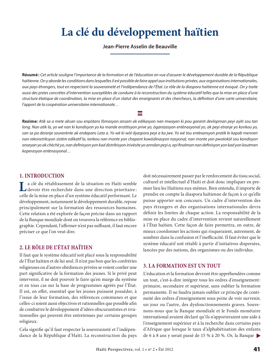Première page — Jean-Pierre Asselin de Beauville