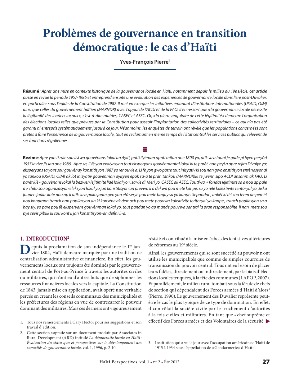 Première page — Yves-François Pierre