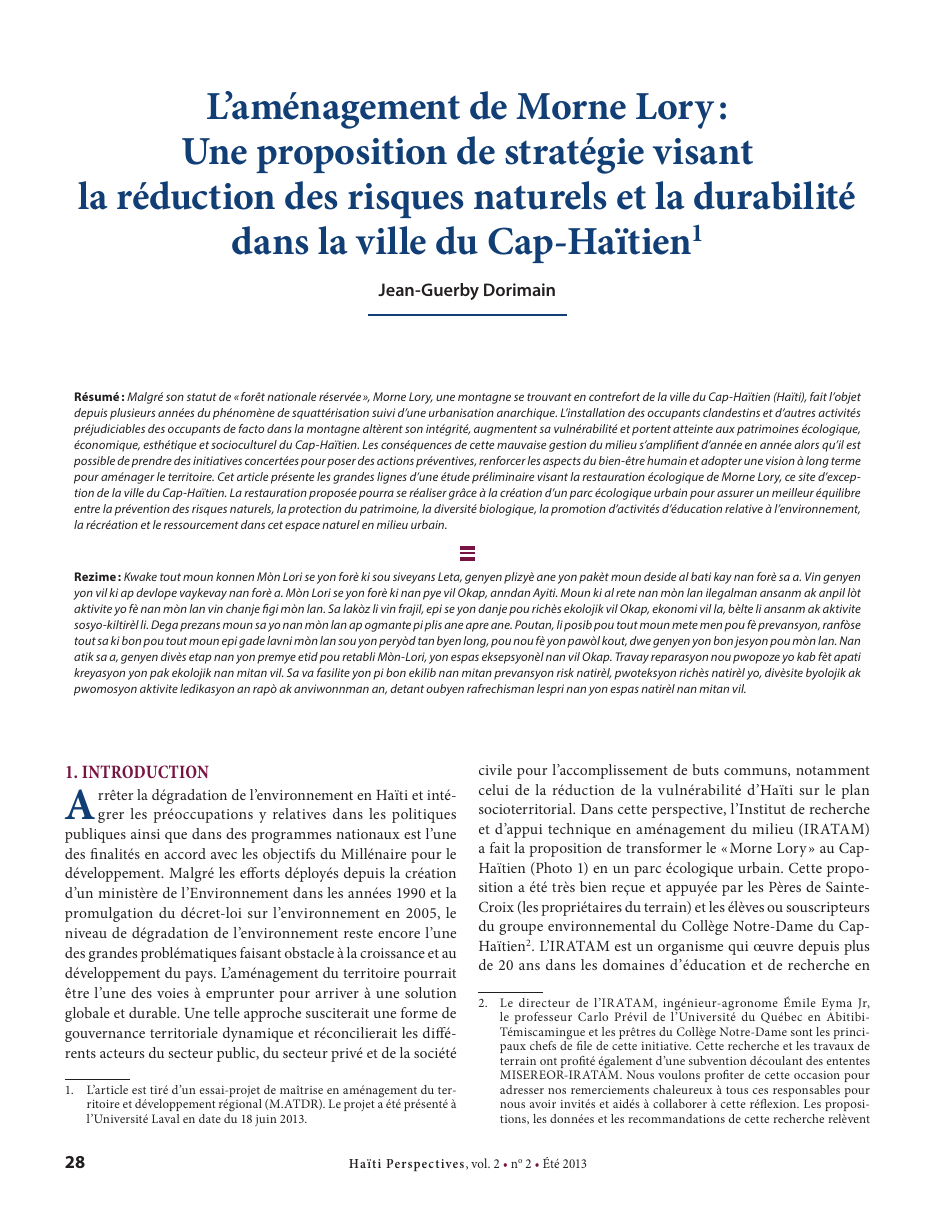 Première page — Jean-Guerby Dorimain
