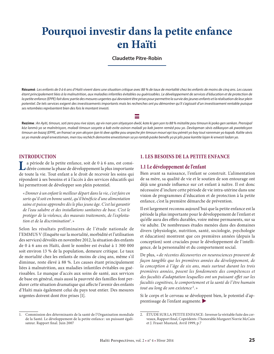 Première page — Claudette Pitre-Robin