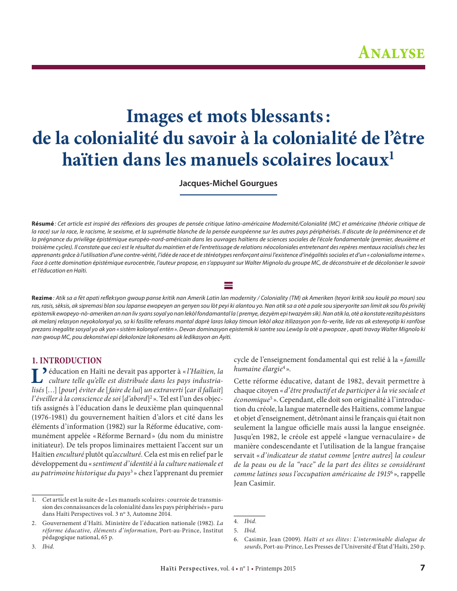 Première page — Jacques-Michel Gourgues