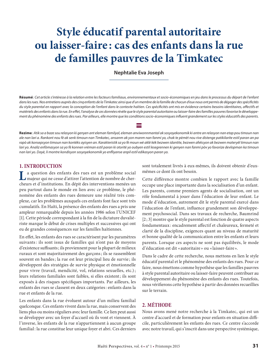Première page — Nephtalie Eva Joseph