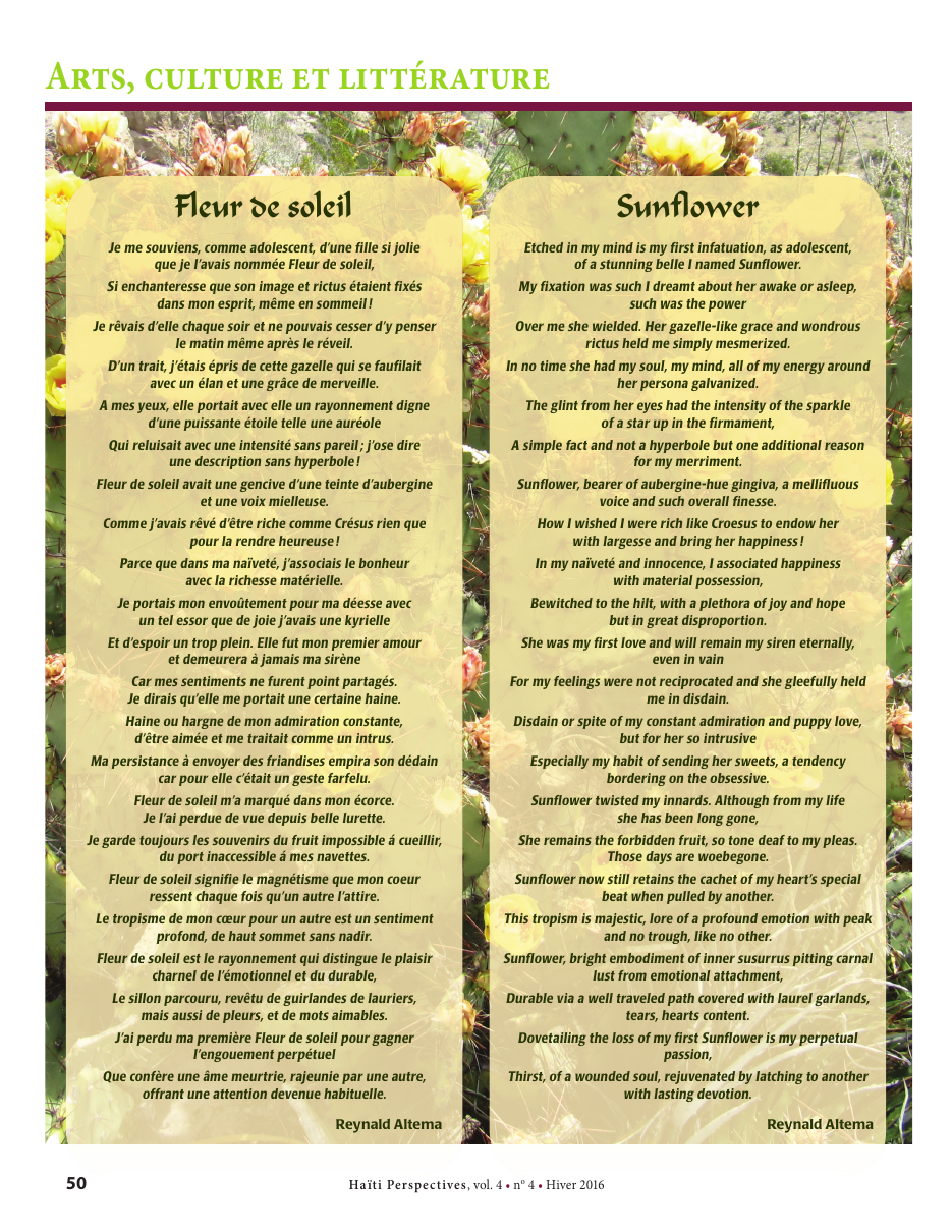 Première page — Fleur de soleil Sunflower