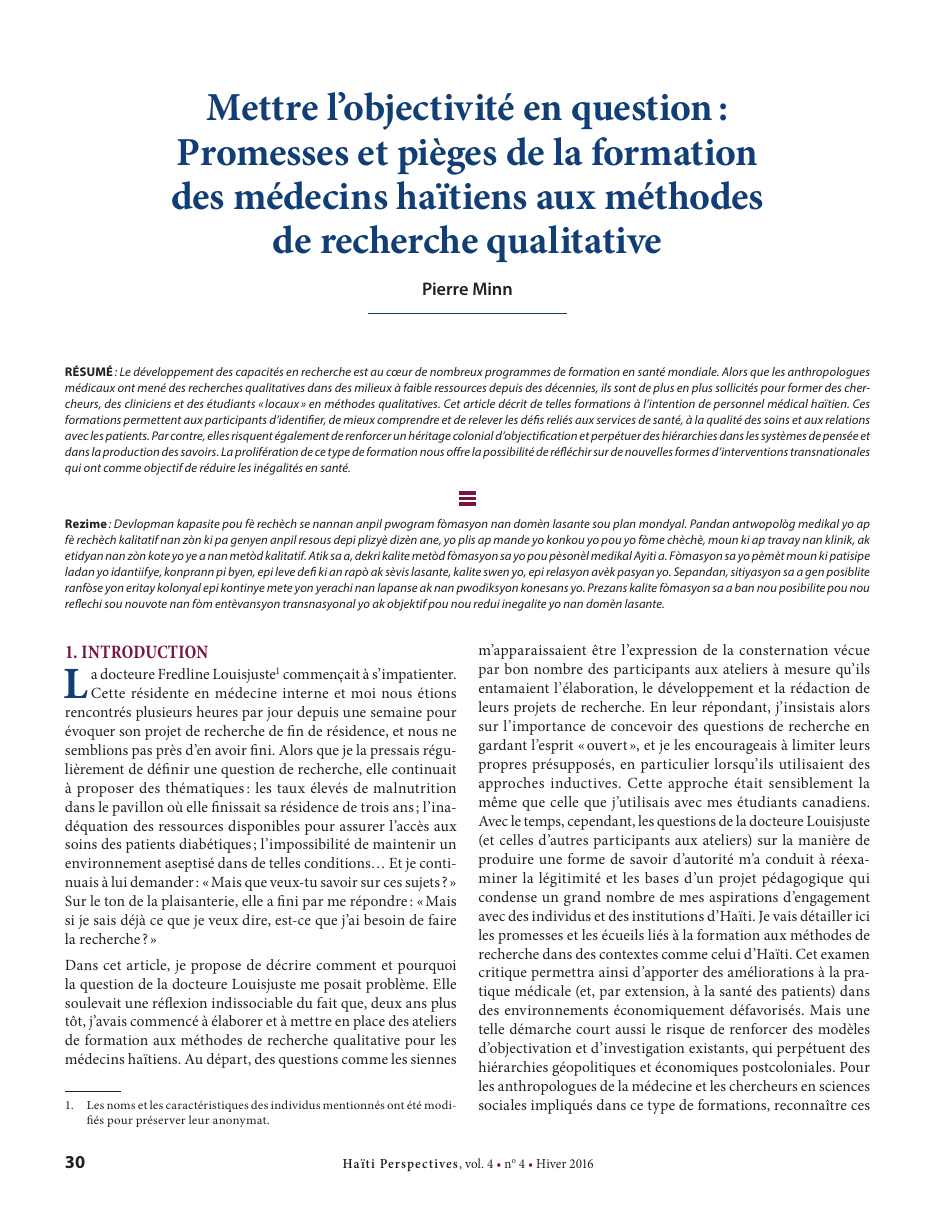 Première page — Pierre Minn