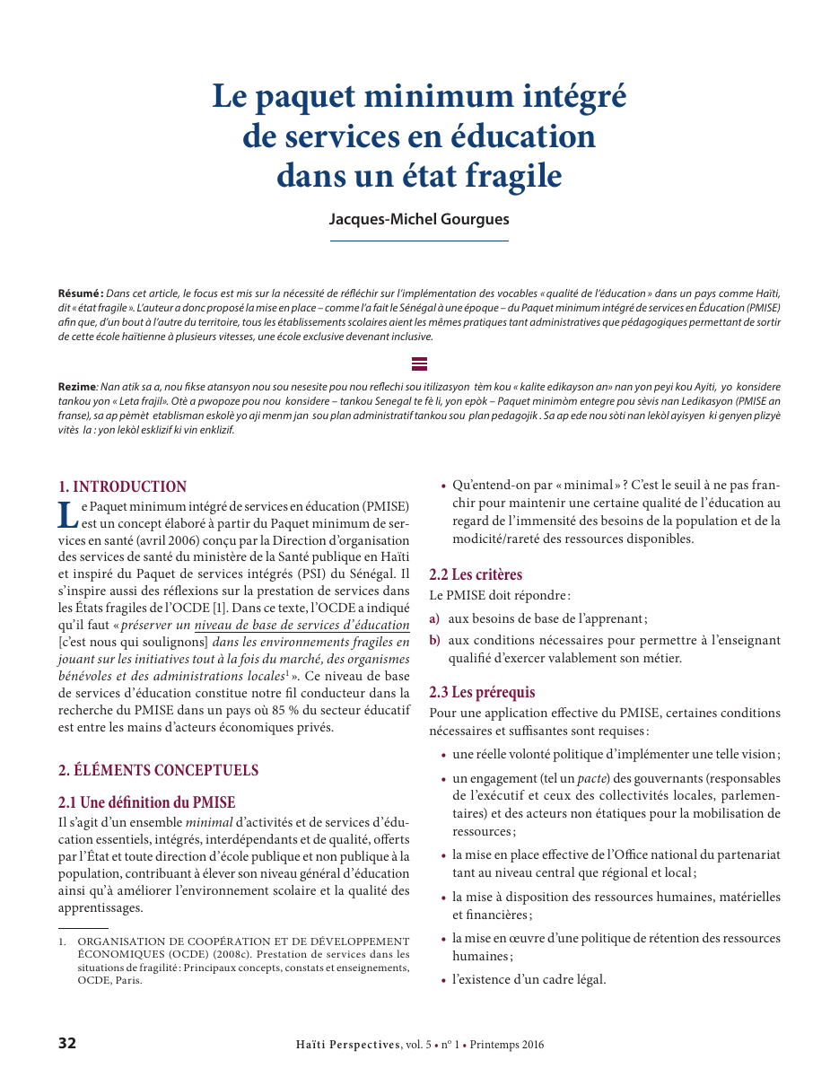 Première page — Jacques-Michel Gourgues