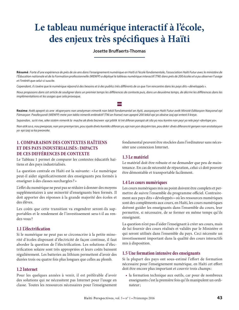 Première page — Josette Bruffaerts-Thomas