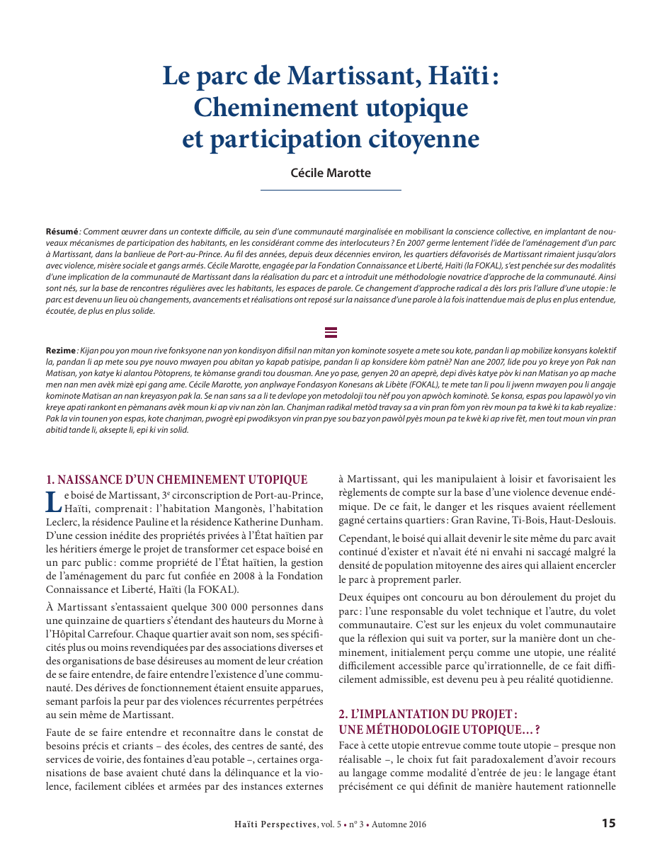 Première page — Cécile Marotte