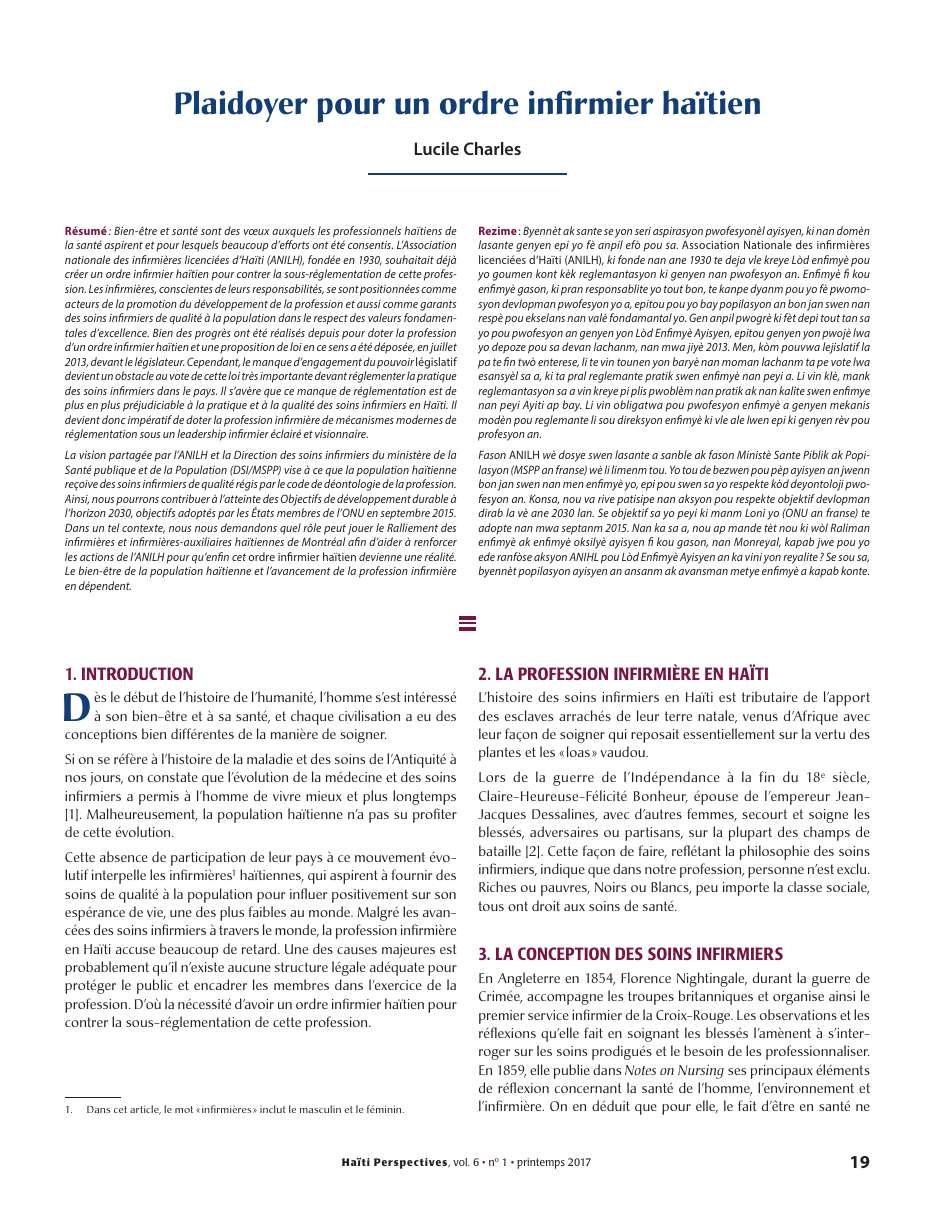 Première page — Lucile Charles