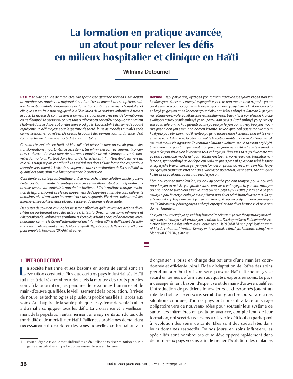 Première page — Wilmina Détournel