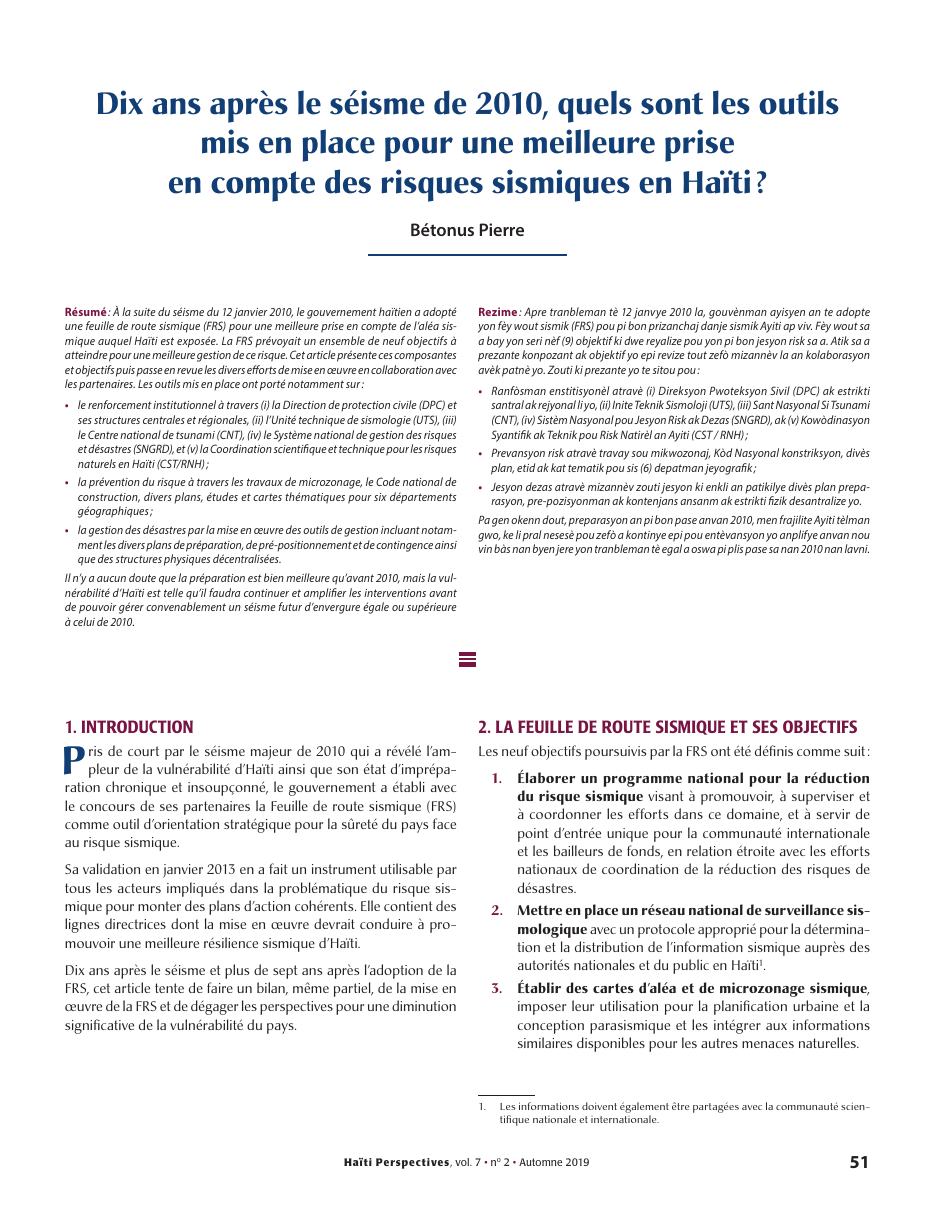 Première page — Bétonus Pierre
