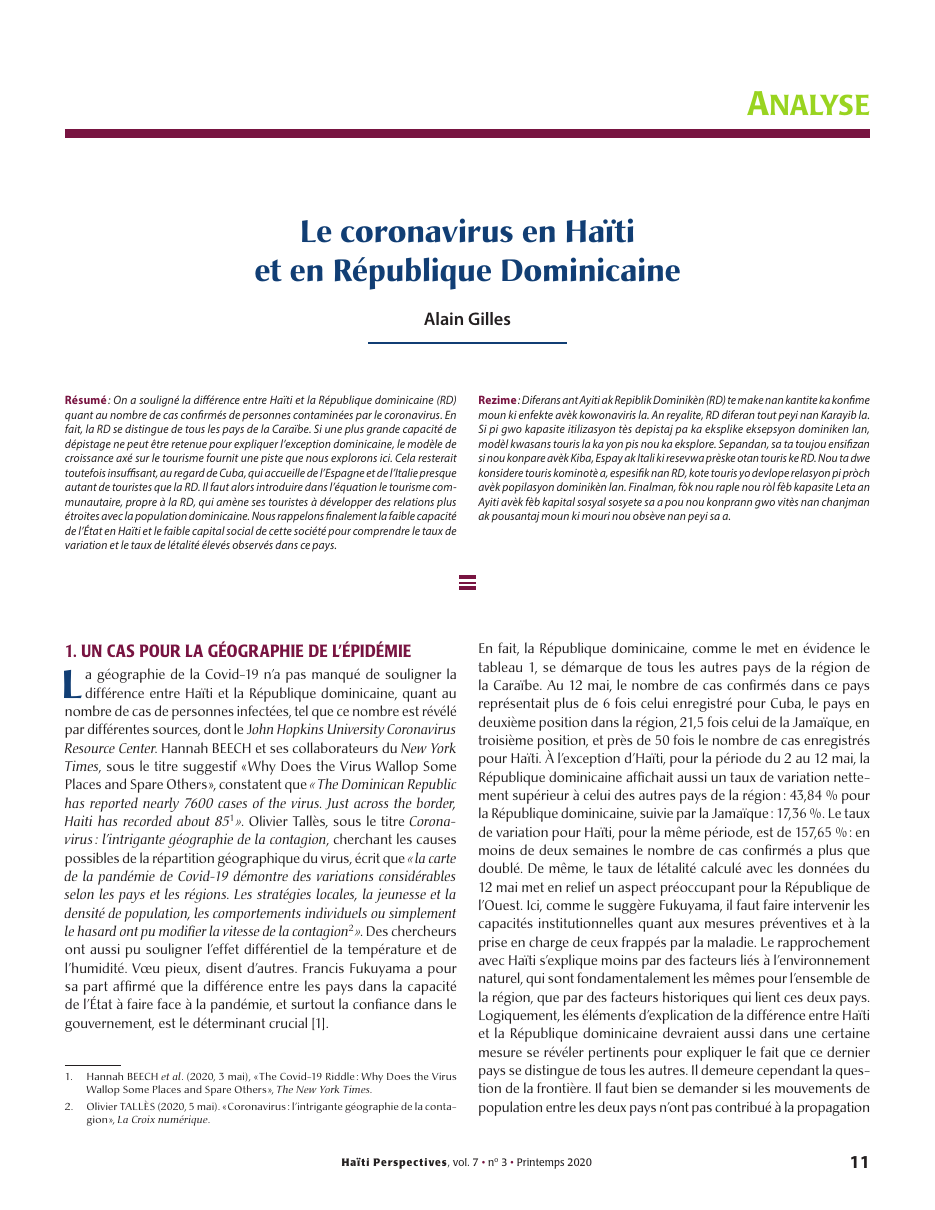 Première page — Alain Gilles