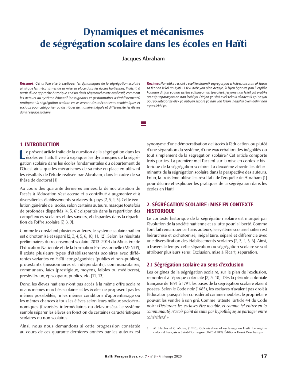 Première page — Jacques Abraham