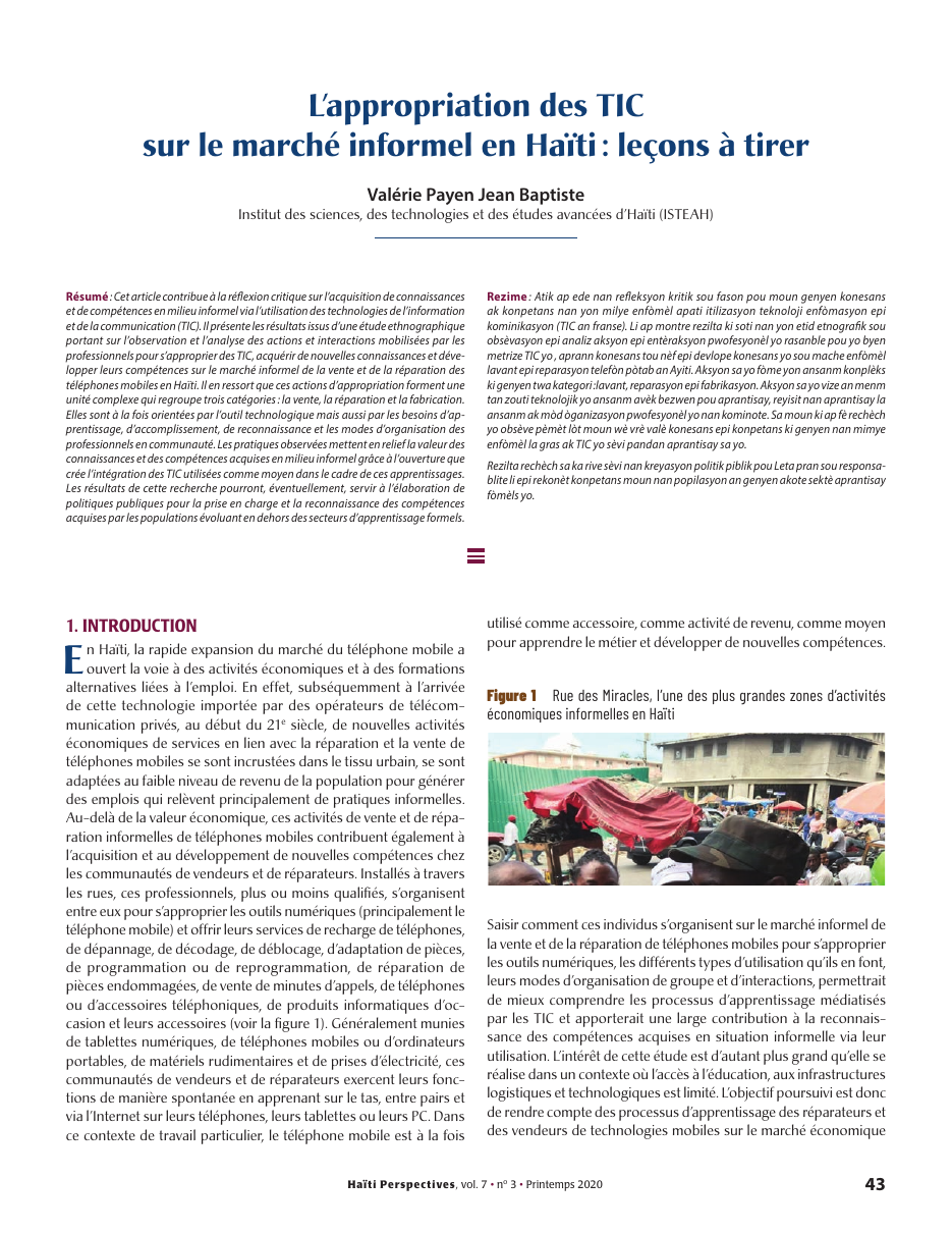Première page — Valérie Payen Jean Baptiste