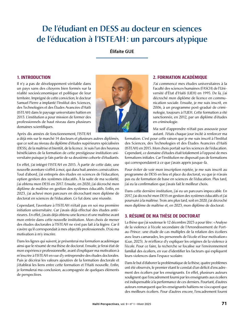 Première page — Élifaite GUE